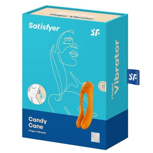 SATISFYER - CANDY CANE FINGER VIBRATOR ORANGE - Image 2