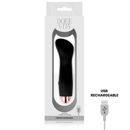 DOLCE VITA - RECHARGEABLE VIBRATOR ONE BLACK 7 SPEED - Image 4