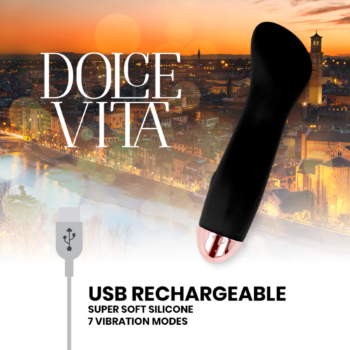 DOLCE VITA - RECHARGEABLE VIBRATOR ONE BLACK 7 SPEED - Image 5