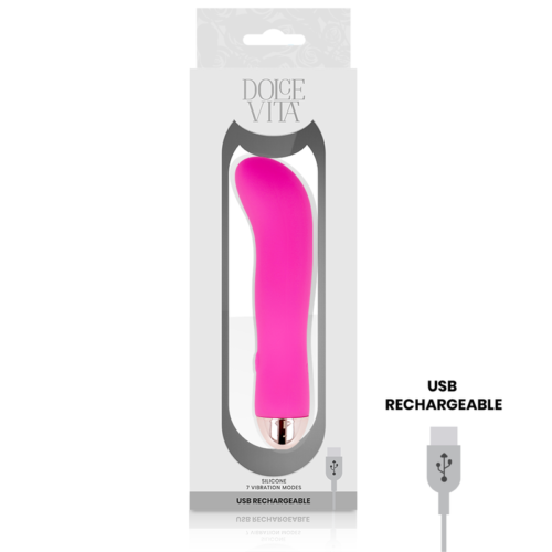 DOLCE VITA - RECHARGEABLE VIBRATOR TWO PINK 7 SPEEDS - Image 4