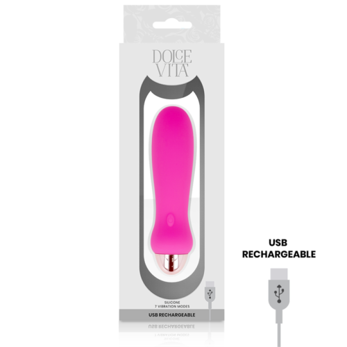 DOLCE VITA - RECHARGEABLE VIBRATOR FIVE PINK 7 SPEEDS - Image 3