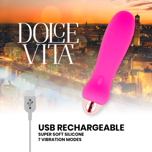 DOLCE VITA - RECHARGEABLE VIBRATOR FIVE PINK 7 SPEEDS - Image 4