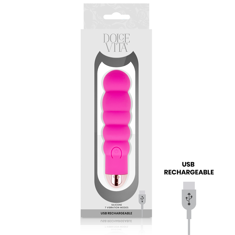 DOLCE VITA - RECHARGEABLE VIBRATOR SIX PINK 7 SPEEDS - Bild 3