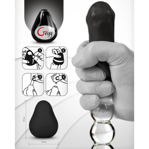 G-VIBE - REUSABLE TEXTURED MASTURBATOR EGG BLACK - Image 4