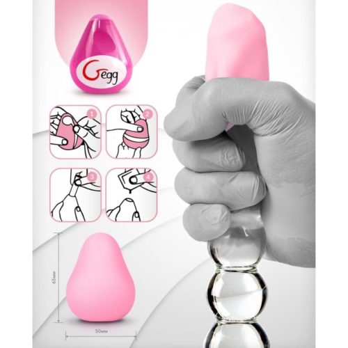 G-VIBE - REUSABLE TEXTURED MASTURBATOR EGG PINK - Image 4