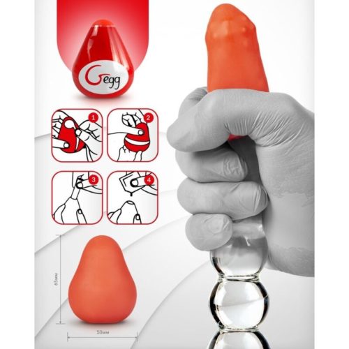 G-VIBE - REUSABLE TEXTURED MASTURBATOR EGG RED - Bild 4