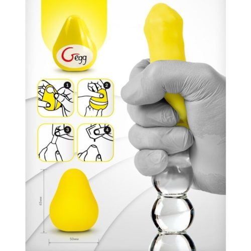 G-VIBE - REUSABLE YELLOW TEXTURED MASTURBATOR EGG - Bild 4