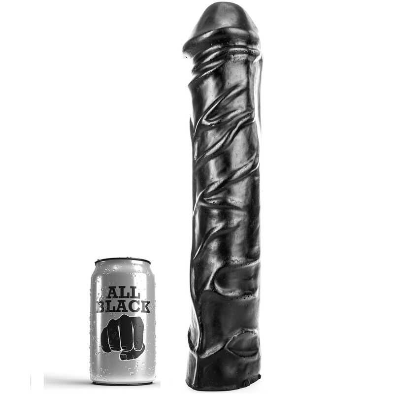 ALL BLACK - GIGANTISK MJUK FISTING DILDO 32 CM