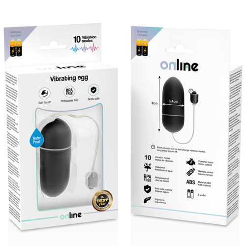 ONLINE - WATERPROOF VIBRATING EGG BLACK - Image 5