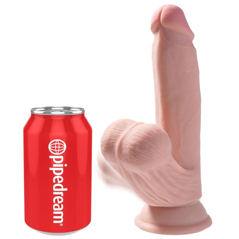 KING COCK - PLUS 3D DILDO SWINGING BALLS 15.2 CM LIGHT SKIN - Image 2