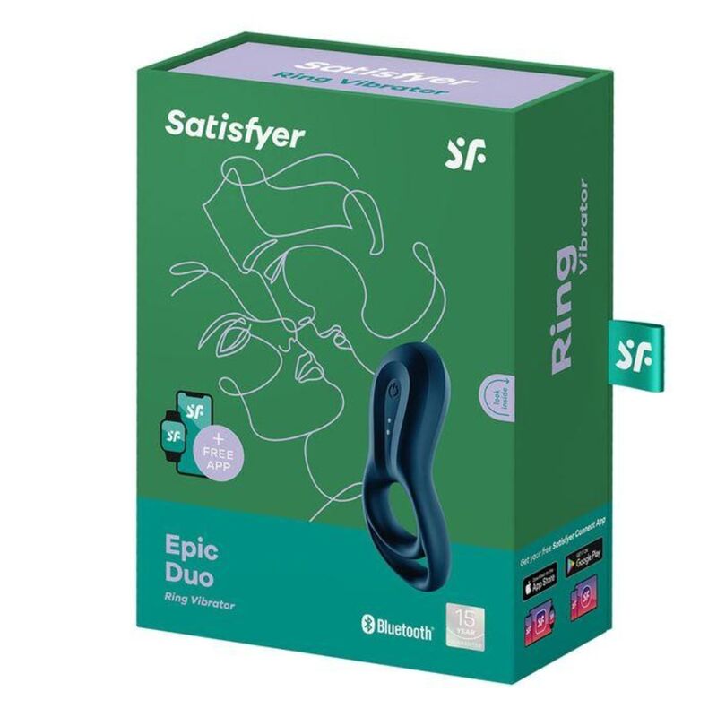 SATISFYER - EPIC DUO RING VIBRATOR APP BLUE - Bild 3