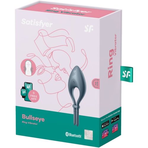 SATISFYER - BULLSEYE RING VIBRATOR APP GREY - Image 3