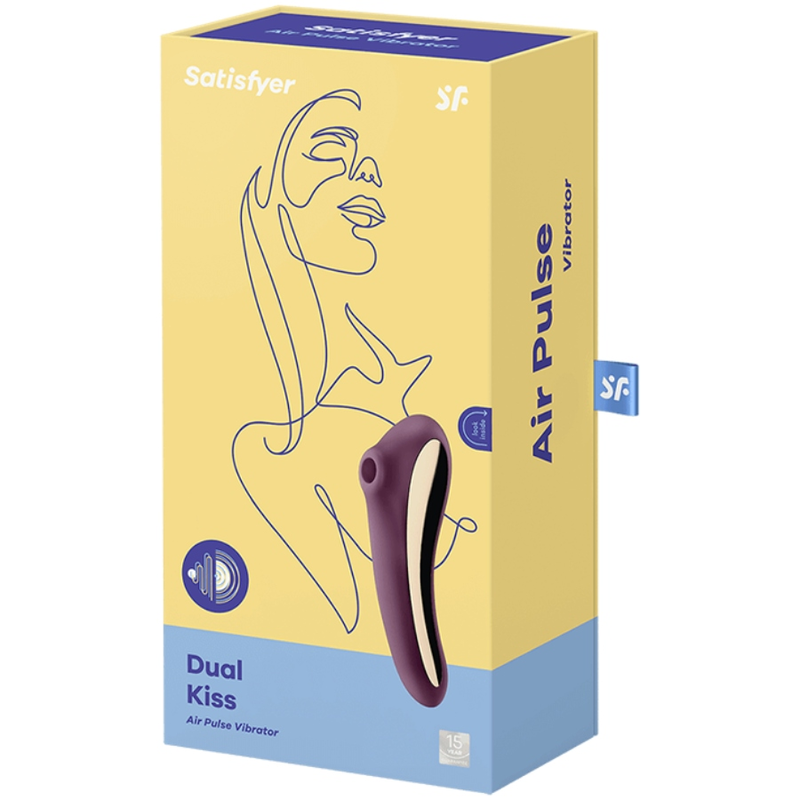 SATISFYER - DUAL KISS AIR PULSE VIBRATOR WINE RED - Image 4