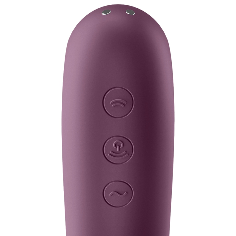 SATISFYER - DUAL KISS AIR PULSE VIBRATOR WINE RED - Image 3