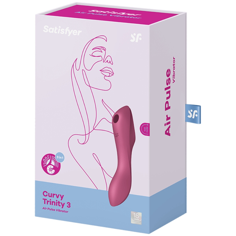 SATISFYER - CURVY TRINITY 3 AIR PULSE VIBRATOR RED - Bild 3