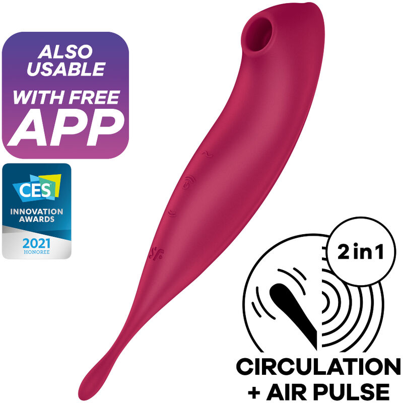 Satisfyer Twirling Pro appstyrd lufttrycksvibrator röd