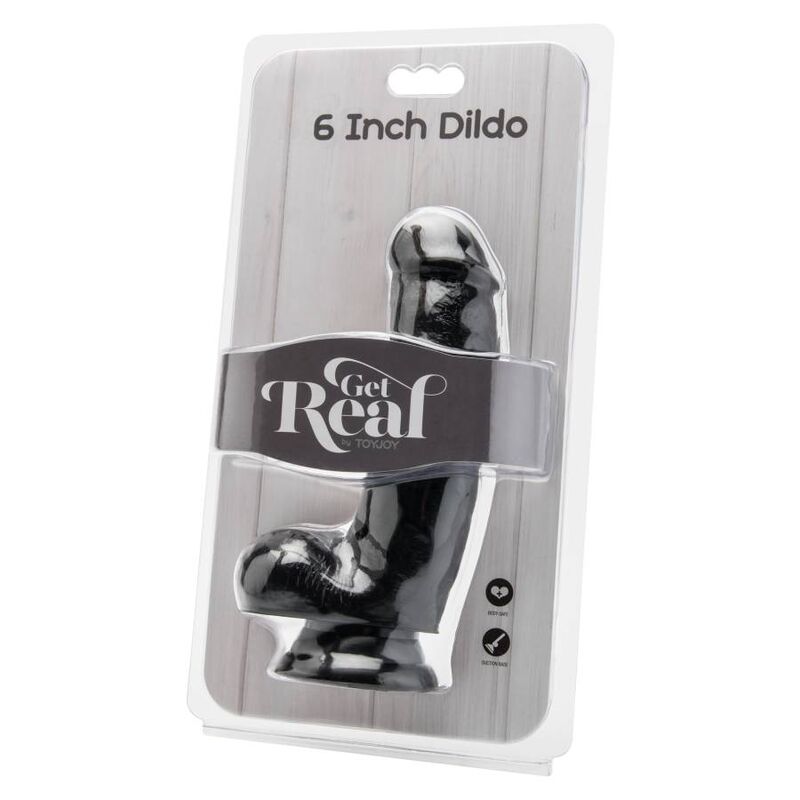 GET REAL - DILDO 12 CM WITH BALLS BLACK - Image 2