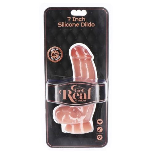 GET REAL - SILICONE DILDO 18 CM W BALLS SKIN - Bild 4