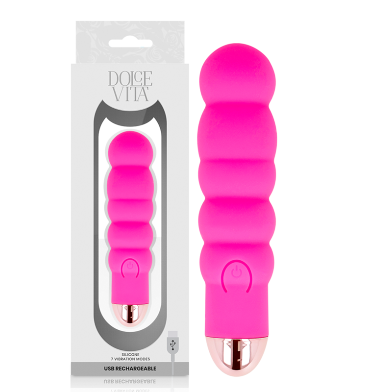 DOLCE VITA - UPPLADDNINGSBAR VIBRATOR SEX ROSA 7 HASTIGHETER