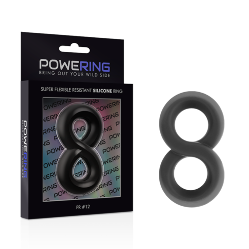 POWERING - SUPER FLEXIBLE AND RESISTANT PENIS AND TESTICLE RING PR12 BLACK - Image 4