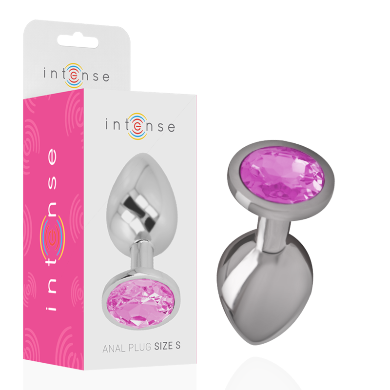 INTENSE - ALUMINUM METAL ANAL PLUG WITH PINK CRYSTAL SIZE S - Image 2
