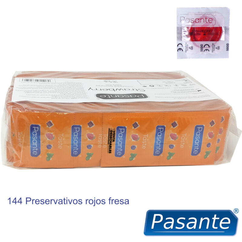 PASANTE - CONDOMS FLAVOR STRAWBERRY BAG 144 UNITS - Image 3