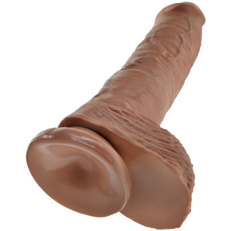 KING COCK - REALISTIC PENIS WITH BALLS 19.8 CM CARAMEL - Bild 4
