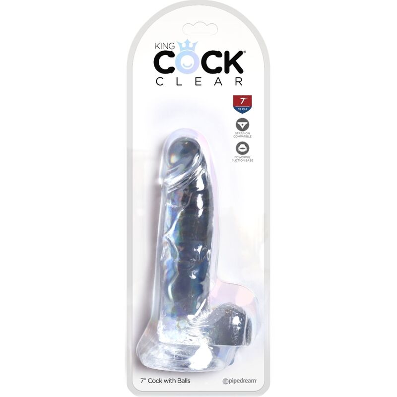 KING COCK - CLEAR REALISTIC PENIS WITH BALLS 15.2 CM TRANSPARENT - Image 5