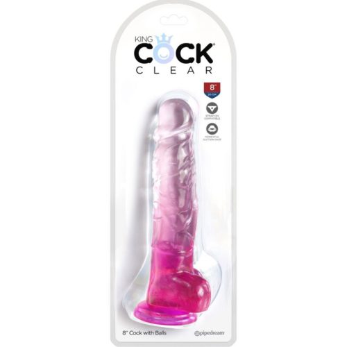 KING COCK - CLEAR REALISTIC PENIS WITH BALLS 16.5 CM PINK - Bild 2