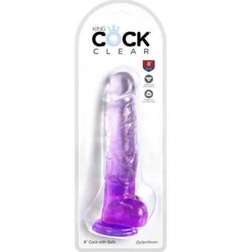 KING COCK - CLEAR REALISTIC PENIS WITH BALLS 16.5 CM PURPLE - Bild 2