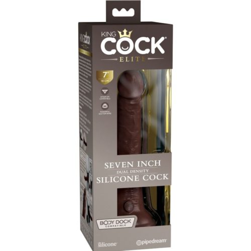 KING COCK - ELITE REALISTIC SILICONE DILDO 17.8 CM BROWN - Image 5