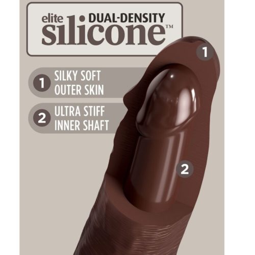 KING COCK - ELITE REALISTIC SILICONE DILDO 17.8 CM BROWN - Image 4