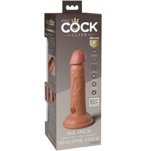 KING COCK - ELITE REALISTIC DILDO VIBRATING  SILICONE 15.2 CM CARAMEL - Bild 5