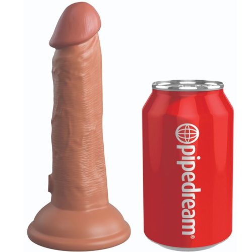 KING COCK - ELITE REALISTIC DILDO VIBRATING  SILICONE 15.2 CM CARAMEL