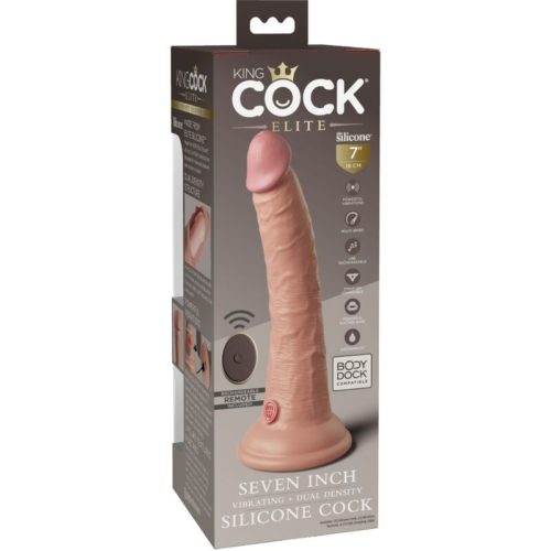 KING COCK - ELITE REALISTIC DILDO VIBRATOR  SILICONE REMOTE CONTROL 17.8 CM - Bild 5