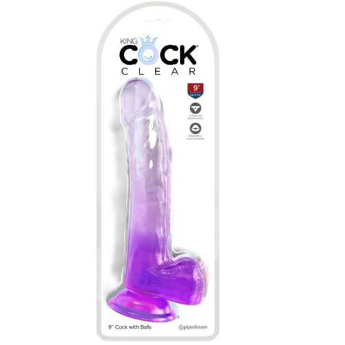 KING COCK - CLEAR DILDO WITH TESTICLES 20.3 CM PURPLE - Bild 2