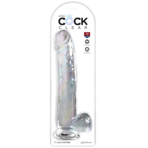 KING COCK - CLEAR DILDO WITH TESTICLES 24.8 CM TRANSPARENT - Bild 2