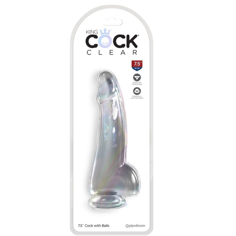 KING COCK - CLEAR DILDO WITH TESTICLES 15.2 CM TRANSPARENT - Image 2