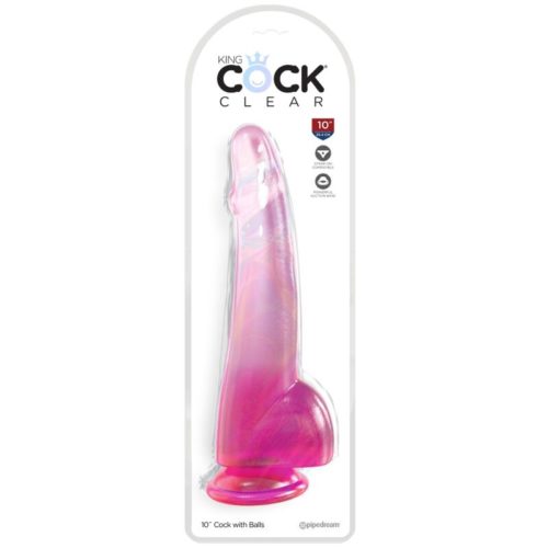 KING COCK - CLEAR DILDO WITH TESTICLES 19 CM PINK - Bild 2