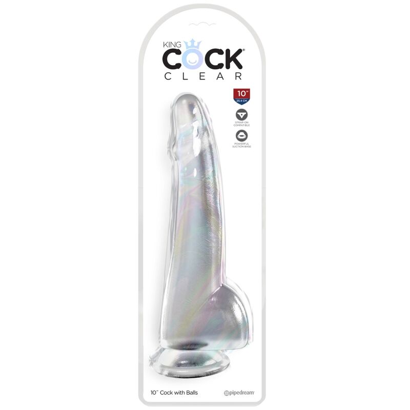 KING COCK - CLEAR DILDO WITH TESTICLES 19 CM TRANSPARENT - Image 2