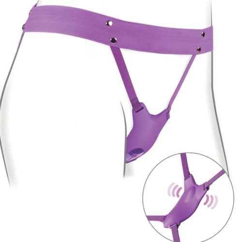 FANTASY FOR HER - BUTTERFLY HARNESS, VIBRATING RECHARGEABLE  REMOTE CONTROL PURPLE - Bild 3