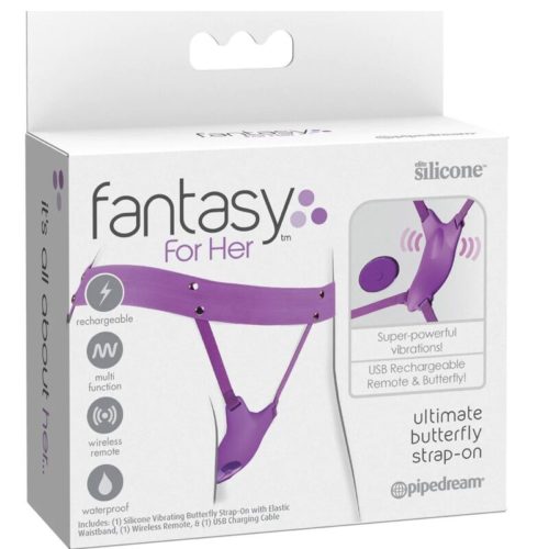 FANTASY FOR HER - BUTTERFLY HARNESS, VIBRATING RECHARGEABLE  REMOTE CONTROL PURPLE - Bild 5