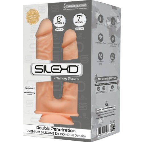 SILEXD - MODEL 1 REALISTIC PENIS DOBLE PENETRACION PREMIUM SILEXPAN SILICONE 17.5 / 19.5 CM - Image 2