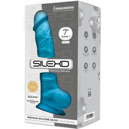 SILEXD - MODEL 1 REALISTIC PENIS PREMIUM SILEXPAN SILICONE BLUE 17.5 CM - Bild 2