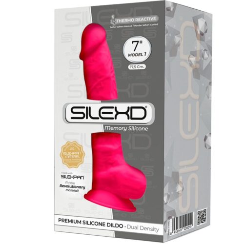 SILEXD - MODEL 1 REALISTIC PENIS PREMIUM SILEXPAN SILICONE FUCHSIA 17.5 CM - Image 3