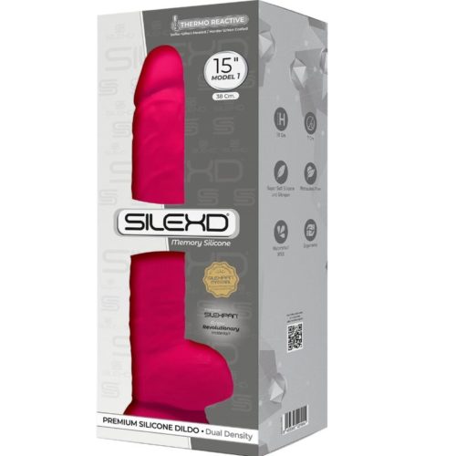 SILEXD - MODEL 1 REALISTIC PENIS PREMIUM SILEXPAN SILICONE FUCHSIA 38 CM - Bild 2