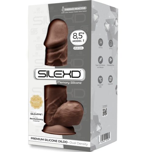 SILEXD - MODEL 1 REALISTIC PENIS PREMIUM SILEXPAN SILICONE BROWN 21.5 CM - Bild 3