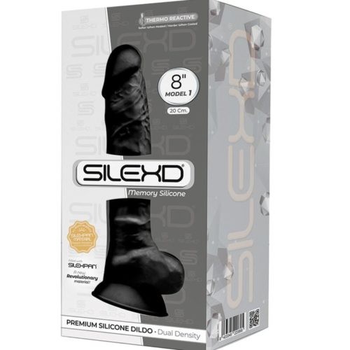 SILEXD - MODEL 1 REALISTIC PENIS PREMIUM SILEXPAN SILICONE BLACK 20 CM - Bild 2