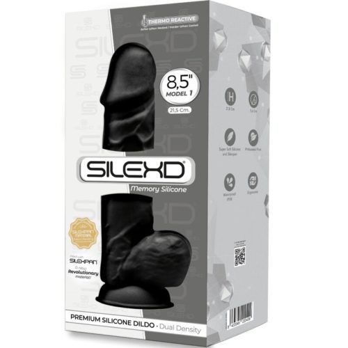 SILEXD - MODEL 1 REALISTIC PENIS PREMIUM SILEXPAN SILICONE BLACK 21.5 CM - Bild 3