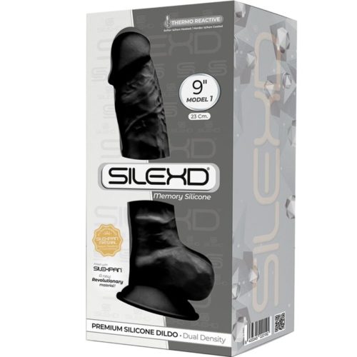 SILEXD - MODEL 1 REALISTIC PENIS PREMIUM SILEXPAN SILICONE BLACK 23 CM - Bild 3